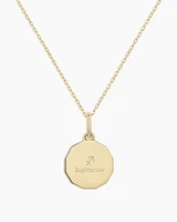 Diamond Zodiac Coin Charm Necklace