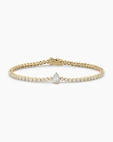 Lab Grown Diamond Pear Charm Tennis Bracelet