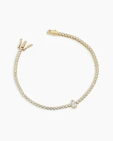 Lab Grown Diamond Pear Charm Tennis Bracelet