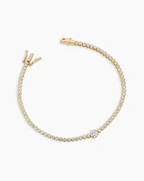 Lab Grown Diamond Circle Charm Tennis Bracelet