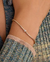 Lab Grown Diamond Circle Charm Tennis Bracelet