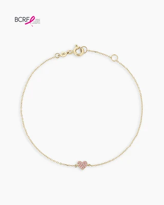 Pink Sapphire Pavé Heart Bracelet