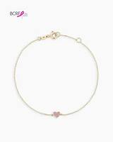 Pink Sapphire Pavé Heart Bracelet