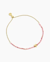 Rhodochrosite Beaded Heart Bracelet