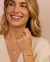 Rhodochrosite Beaded Heart Bracelet