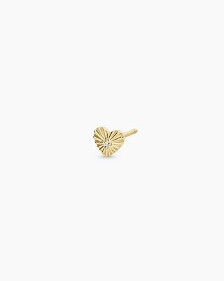 Diamond Vintage Heart Single Stud