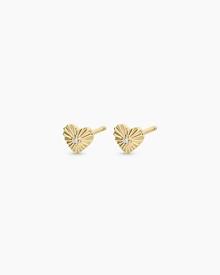 Diamond Vintage Heart Studs