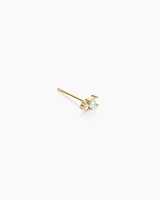 Diamond and White Sapphire Single Stud