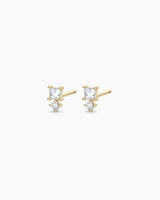 Diamond and White Sapphire Studs