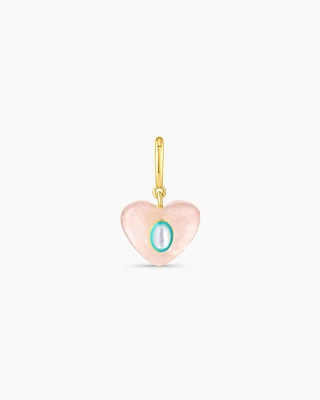 Rose Quartz Heart Parker Charm