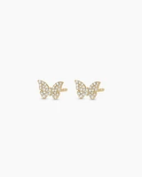 Diamond Butterfly Studs