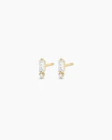 Diamond and White Sapphire Amara Studs