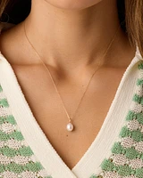 14k Gold Pearl Charm