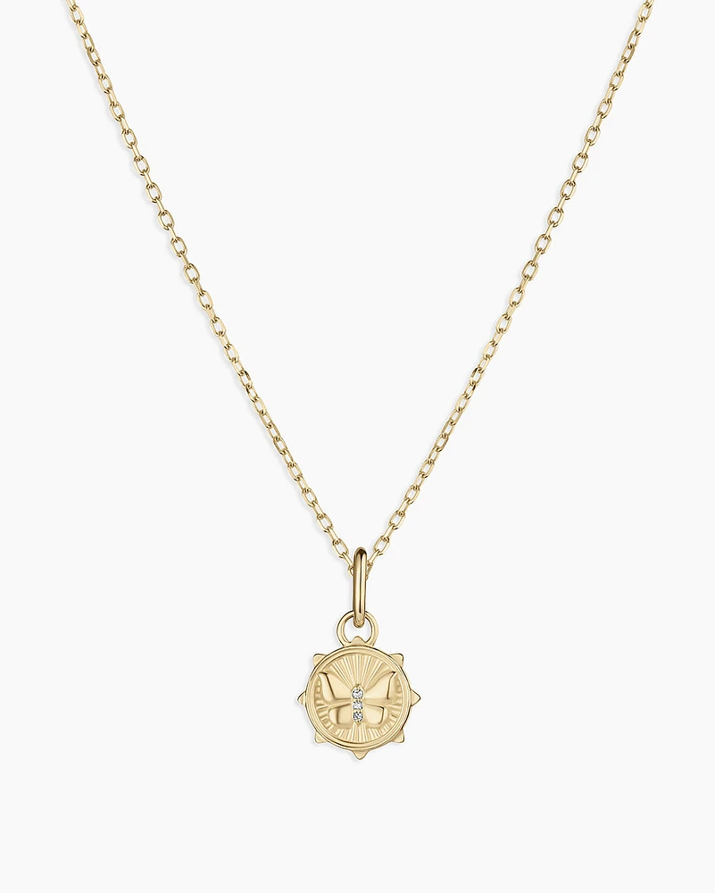 Diamond Butterfly Charm Necklace