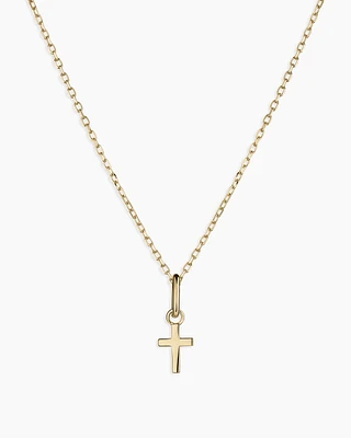 14k Gold Cross Charm Necklace