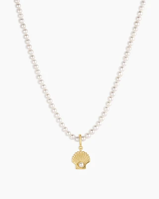 Shell Pearl Charm Necklace