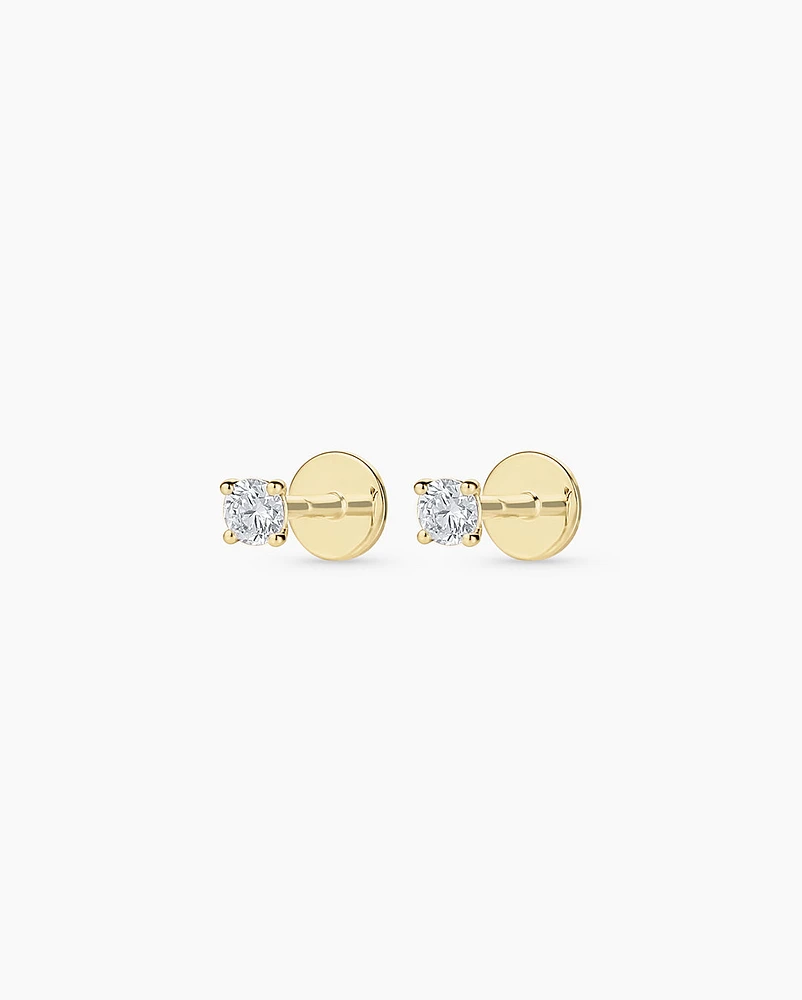 Lab Grown Diamond Solitaire Flat Back Studs