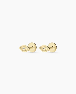 Diamond Evil Eye Flat Back Studs