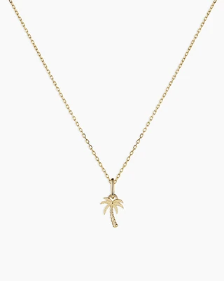 14k Gold Palm Charm Necklace