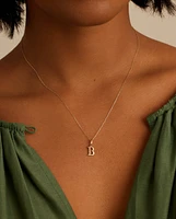 Diamond Vintage Alphabet Charm Necklace