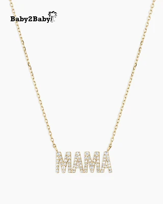 Diamond Pavé Mama Necklace