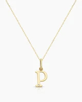 Diamond Vintage Alphabet Charm Necklace