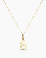 Diamond Vintage Alphabet Charm Necklace