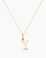 Diamond Vintage Alphabet Charm Necklace