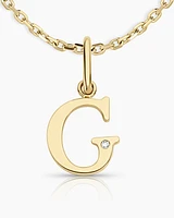 Diamond Vintage Alphabet Charm Necklace