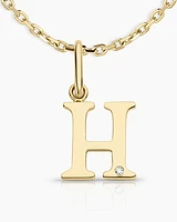 Diamond Vintage Alphabet Charm Necklace