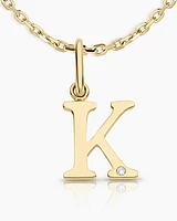 Diamond Vintage Alphabet Charm Necklace