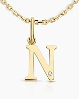 Diamond Vintage Alphabet Charm Necklace