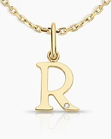 Diamond Vintage Alphabet Charm Necklace