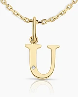 Diamond Vintage Alphabet Charm Necklace