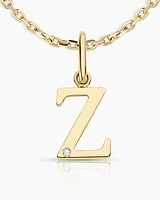 Diamond Vintage Alphabet Charm Necklace