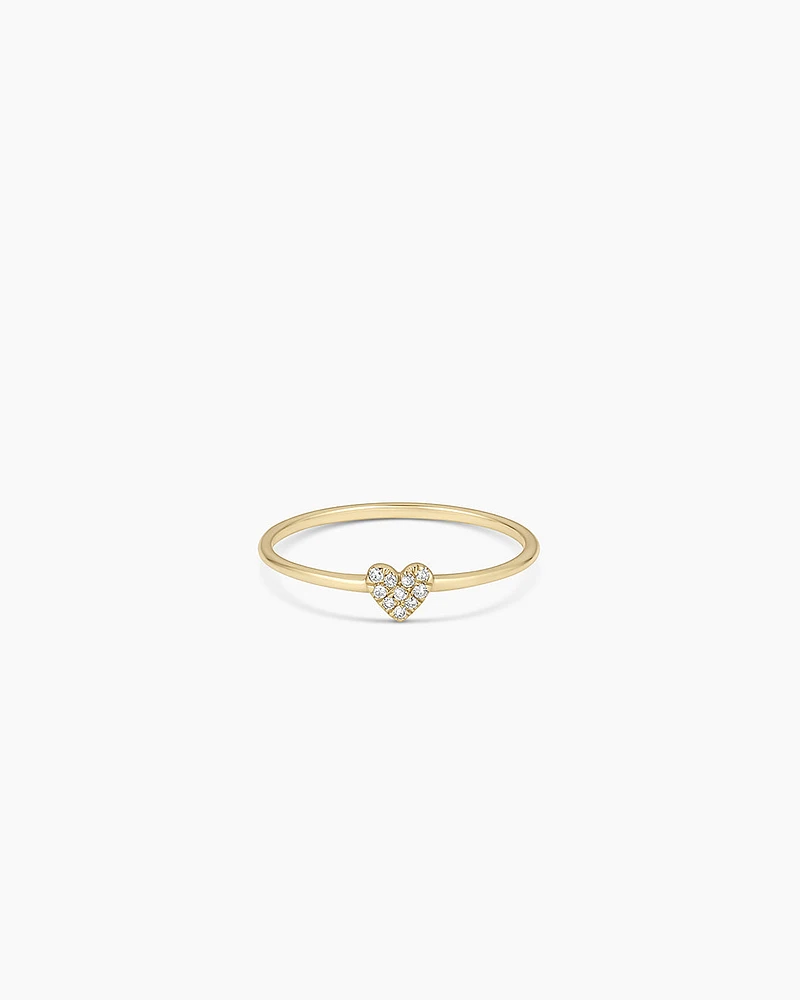 Diamond Pavé Heart Ring