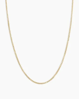 14k Gold Box Chain Necklace