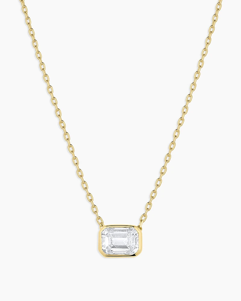 Classic Diamond Emerald Necklace