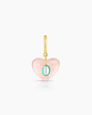 Rose Quartz Heart Parker Charm