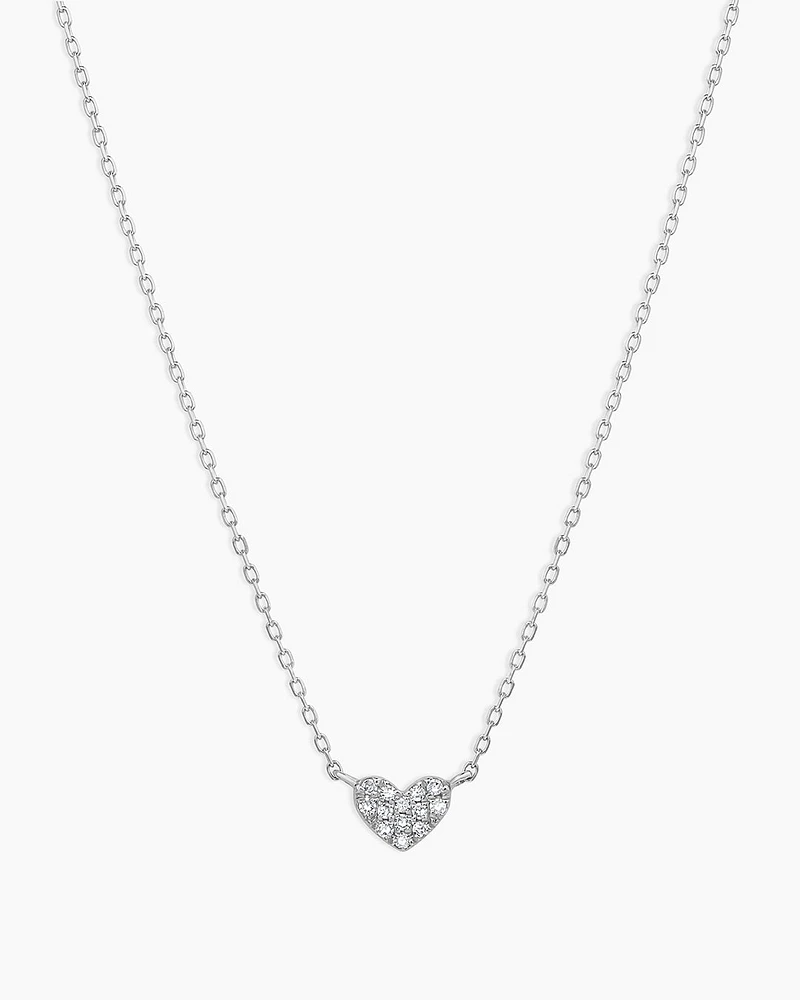 Diamond Pavé Mini Heart Necklace
