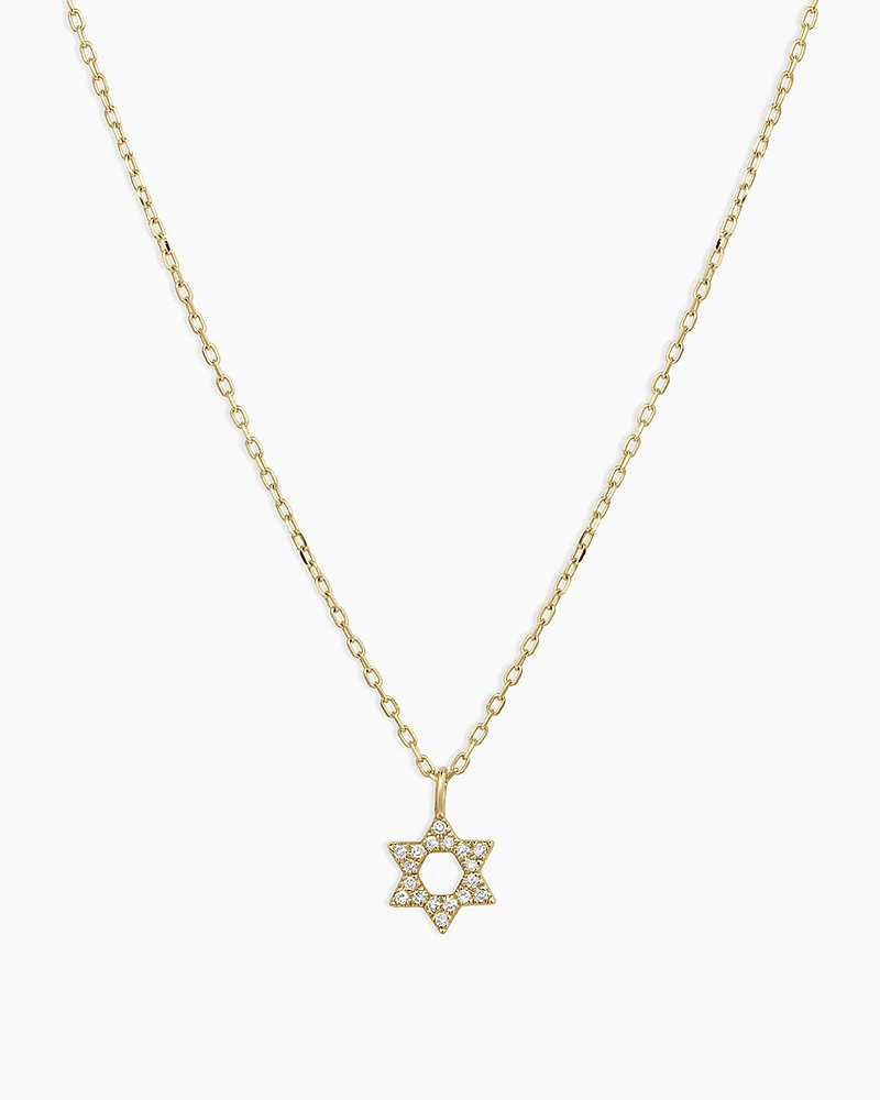 Diamond Star of David Necklace