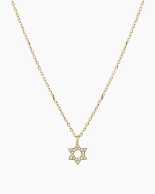 Diamond Star of David Necklace