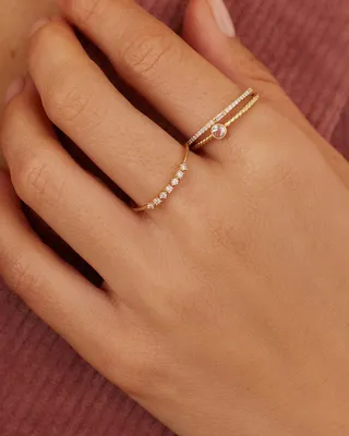 Diamond and White Topaz Ring Set in 5 K Solid Gold, Women's by Gorjana