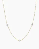 Floating Diamond Stationary Trio Necklace