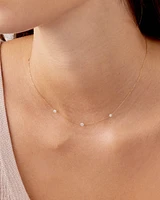 Floating Diamond Stationary Trio Necklace