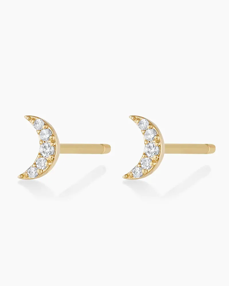 Diamond Crescent Studs