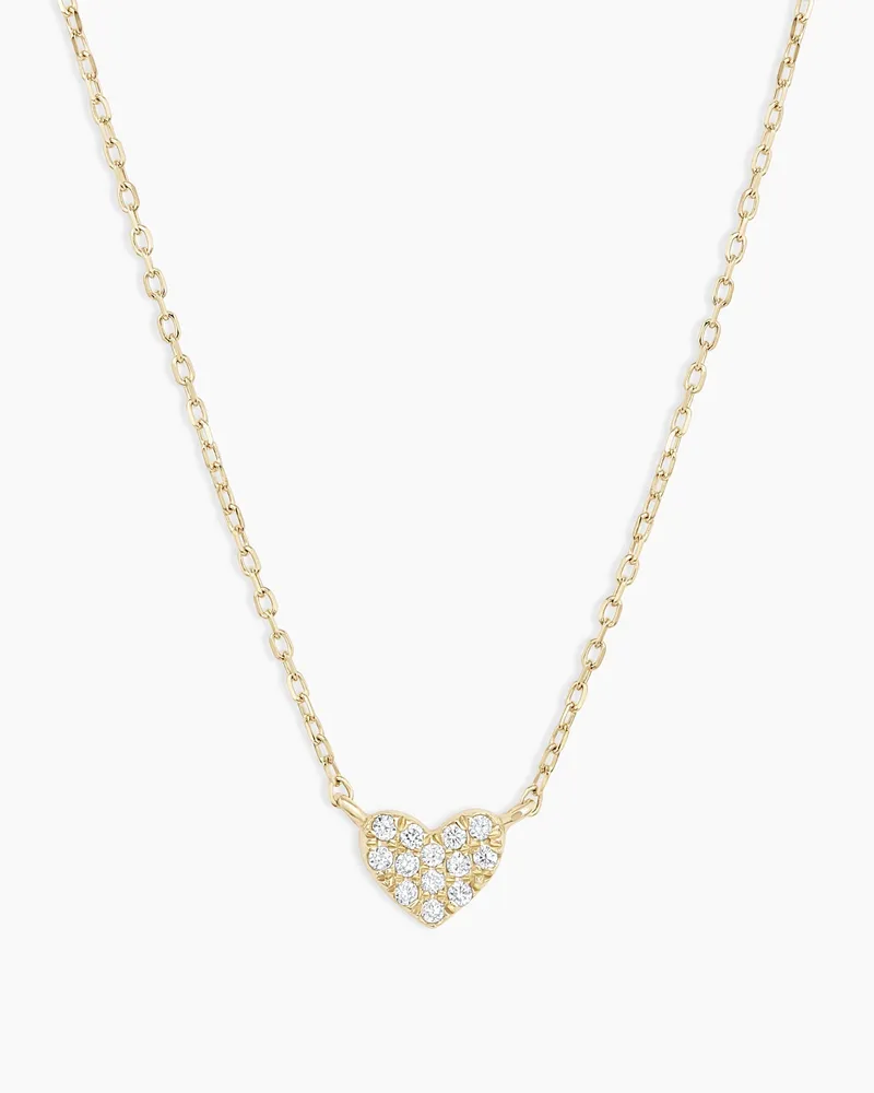 Diamond Pavé Heart Charm Necklace