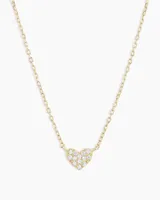 Diamond Pavé Heart Charm Necklace