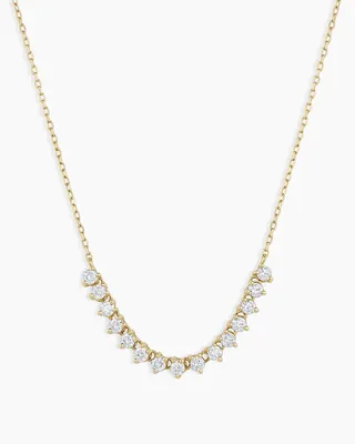 Diamond Cluster Row Necklace