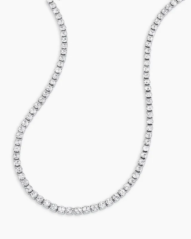 Parker Shimmer Clasp Necklace in Rhodium Plated, Women's by Gorjana